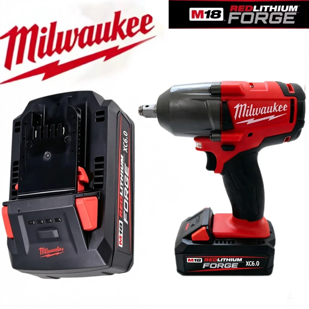 

New 100% Original Milwaukee M18 Battery, 18V high-efficiency lithium-ion, Model 48-11-1860, for improved working efficiency.