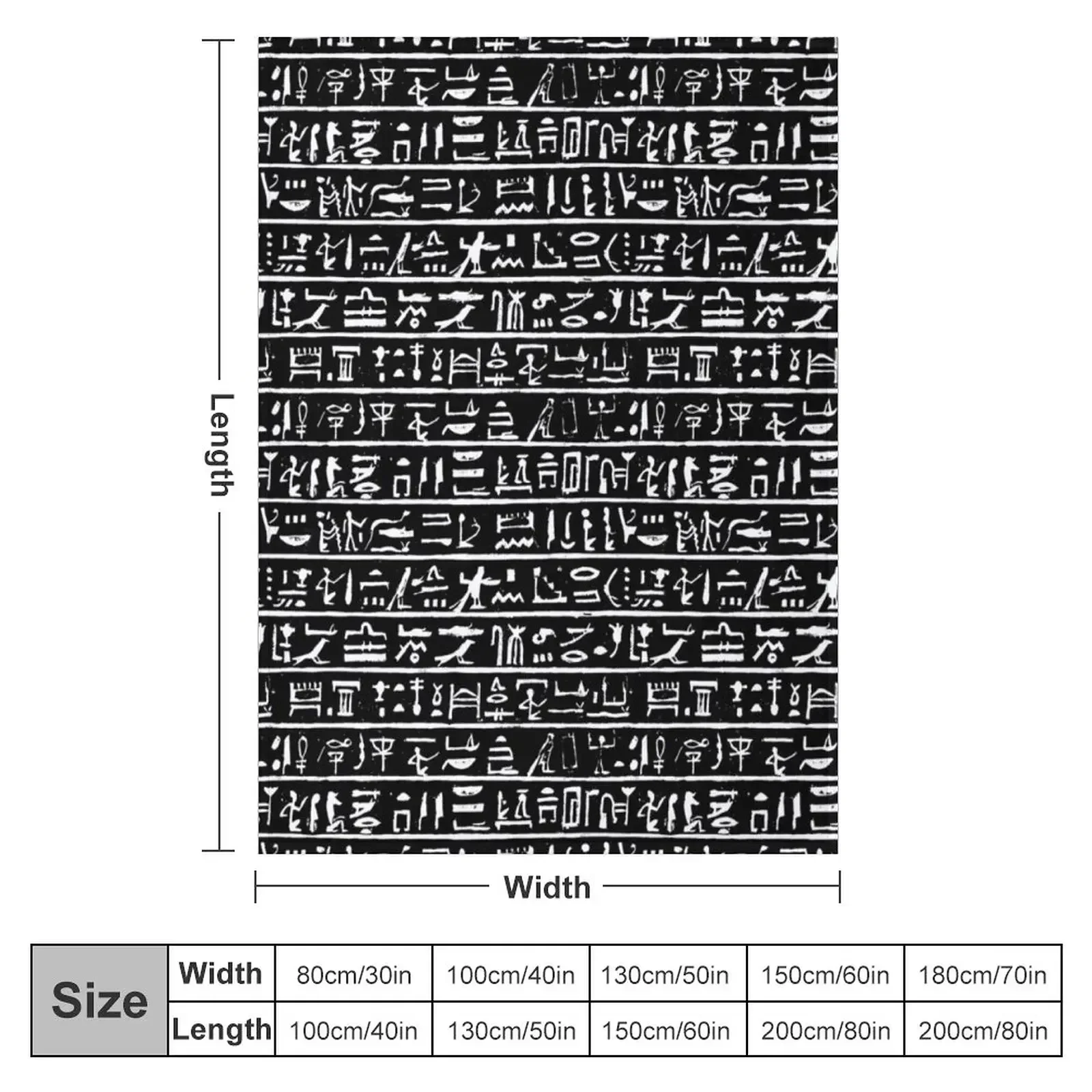 Egyptian Hieroglyphics // Black Throw Blanket couch cozy soft plush fuzzy picnic outdoor blanket