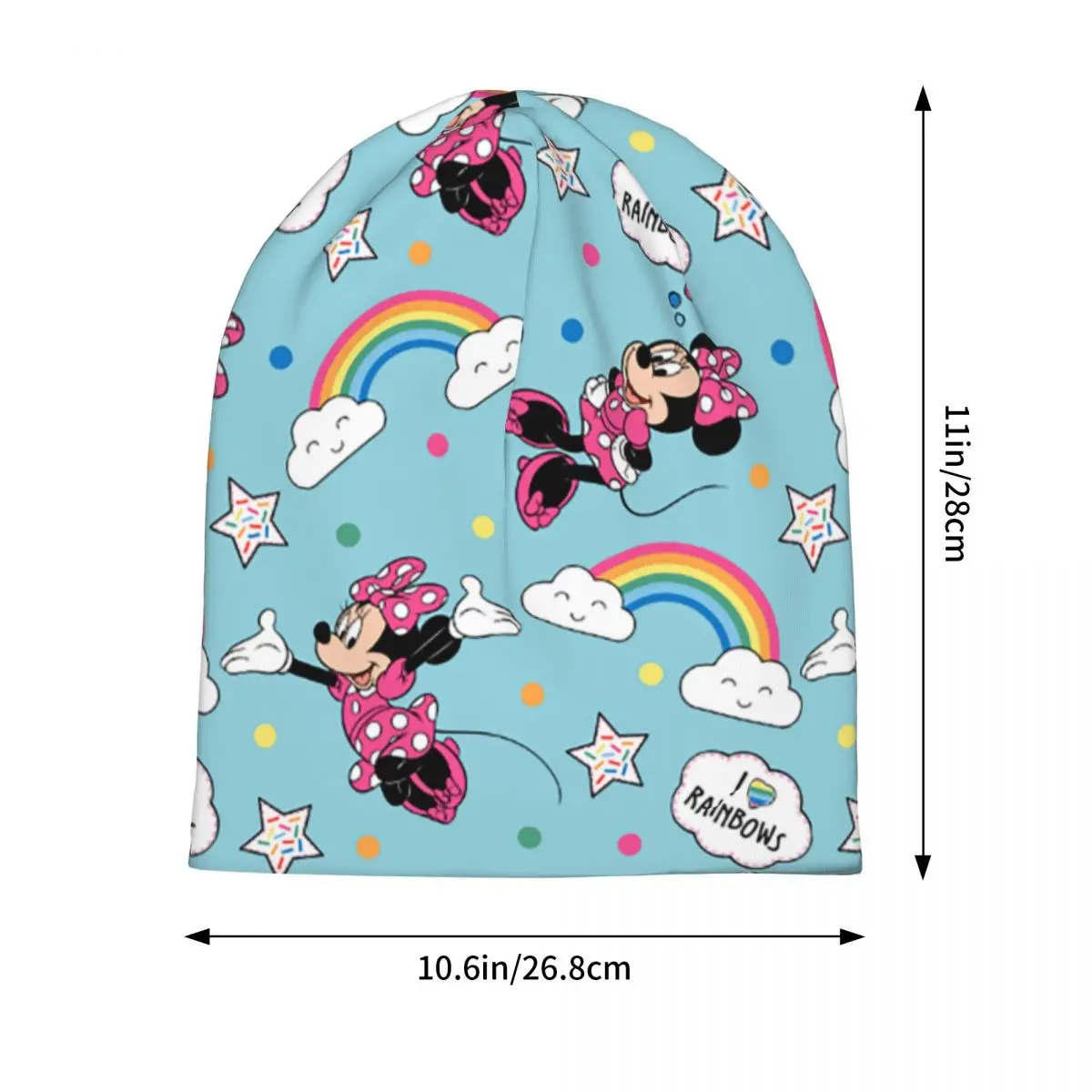 ミッキーミニーマウス愛虹ボンネット帽子秋冬屋外スカリービーニー帽子男性女性用春多機能キャップ