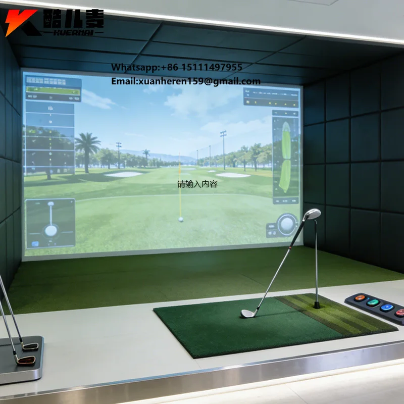 KUERMAI KEM-562 Home Indoor Golf Simulator with Interactive Projection Game & Football Simulator Launch Monito System