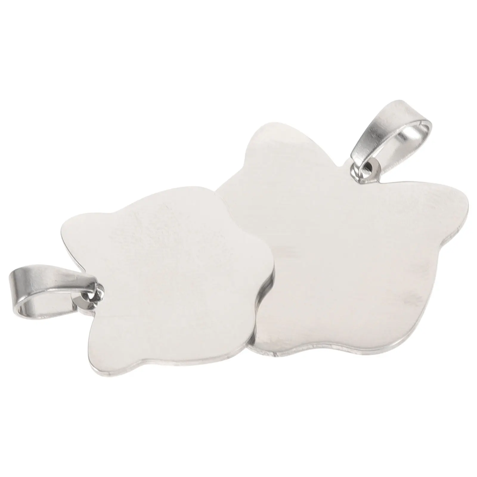 

2pcs Stainless Steel Pet Tags Safe Material Longtime Use Creative Shape Cat Puppy Rabbit ID Blanks Stamping Engraving Jewelry