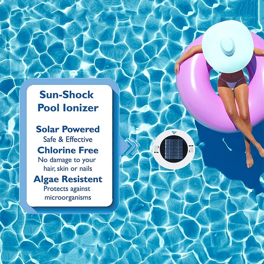 Solar Powered Pool Ionizer For Outdoor Pond Silver Ion Swimming Pool Cleaning Spa Fountains Cleaner Equipment Water Disinfection