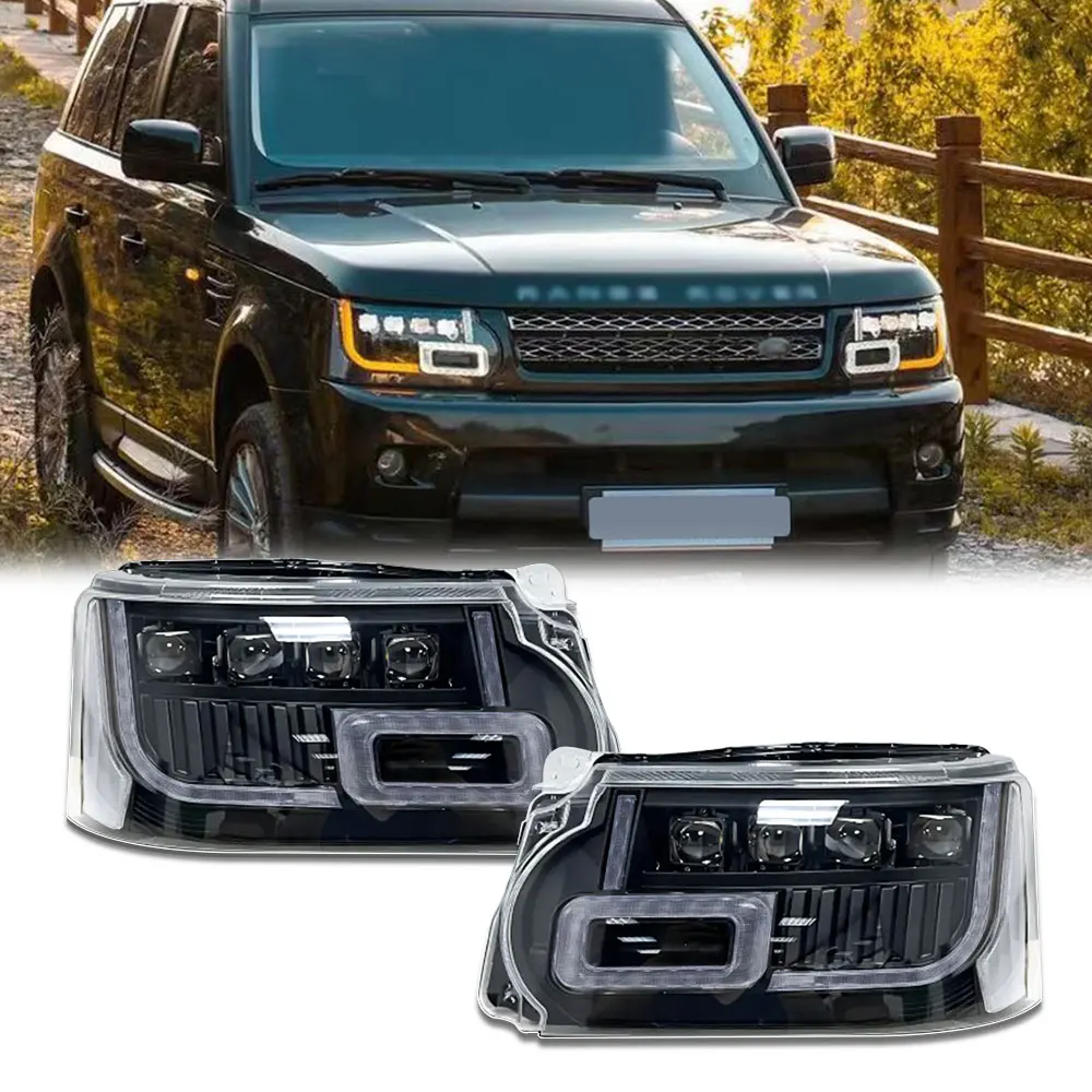 New LED Headlight Left Right Side For Land Rover Range Rover Sport 2010-2012 L320 Upgrade To L494 2018-2021 Front Lamp