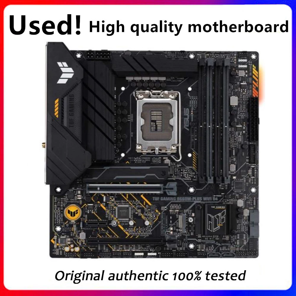 For Asus TUF GAMING B660M-PLUS WIFI D4 Original Desktop For Intel B660 DDR4 Motherboard LGA 1700 Support 12400F 12400 i3 12100F