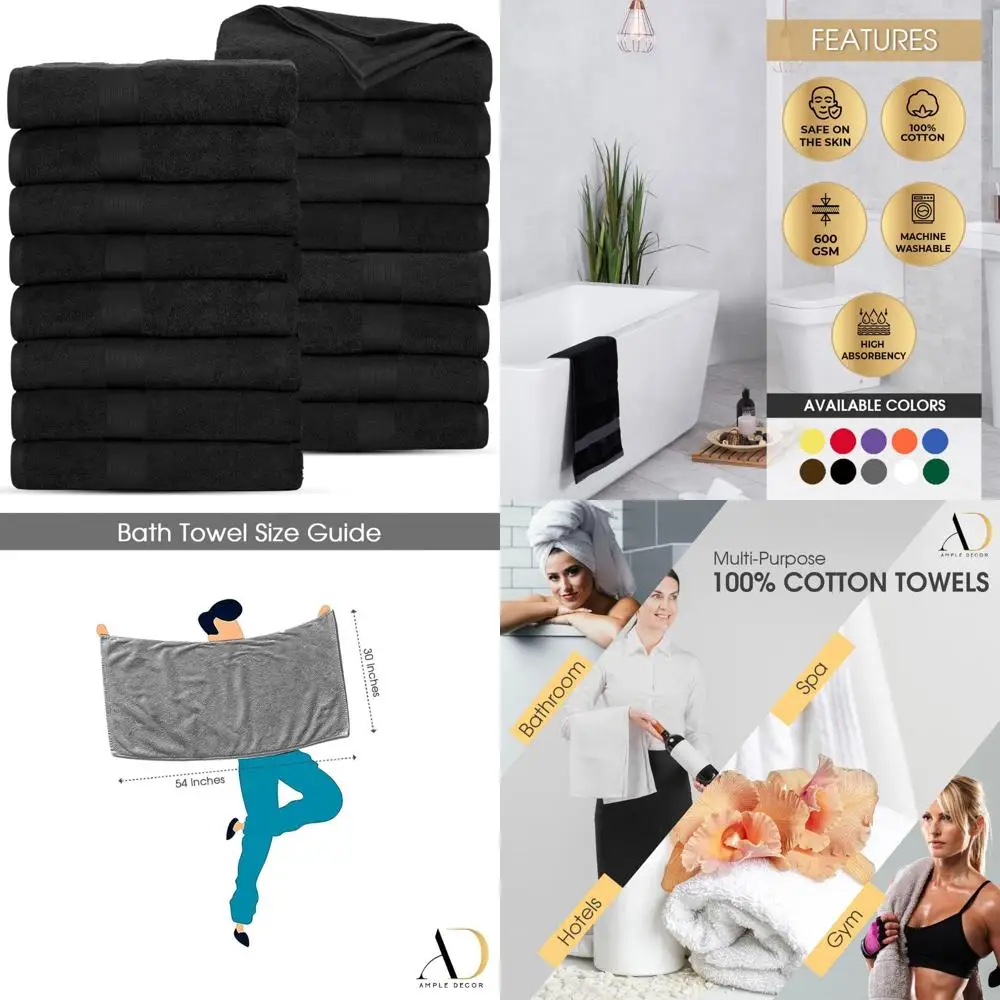 

Набор хлопковых банных полотенец премиум-класса, 16–600 GSM, 100% впитывающий мягкий, можно стирать в машине, сертифицированный Oeko Tex, подходит для каждый день