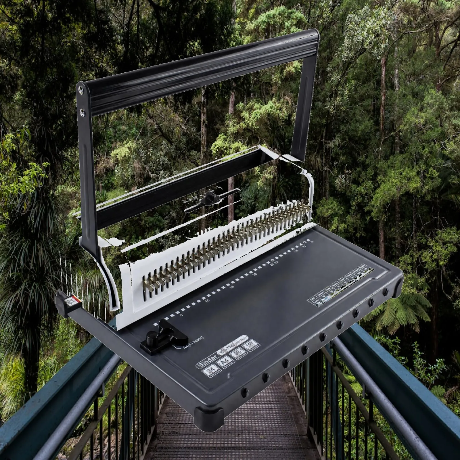 Paper Punch Binder Easy to Use Manual Paper Punching and Binding Machine Hand-Operated Desktop Binding Machine