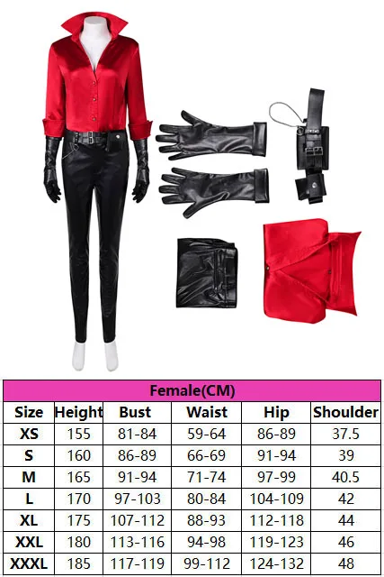 Evil 4 Ada Wong Resident Cosplay Wigs Costume Fantasia Disguise for Women Shirt Pants Belt Gloves Outfit Halloween Carnival Suit