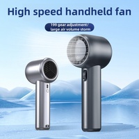 GF02 199 Gears High Speed Handheld Fan Portable Cooler Fans USB Rechargeable 3500mAh Electric Fan Mini Air Conditioner