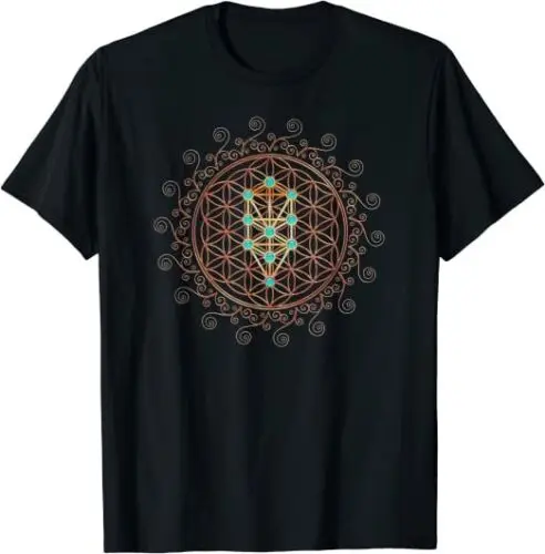 Flower Sacred Geometry Design Great Gift Idea Premium T-Shirt S-3XL