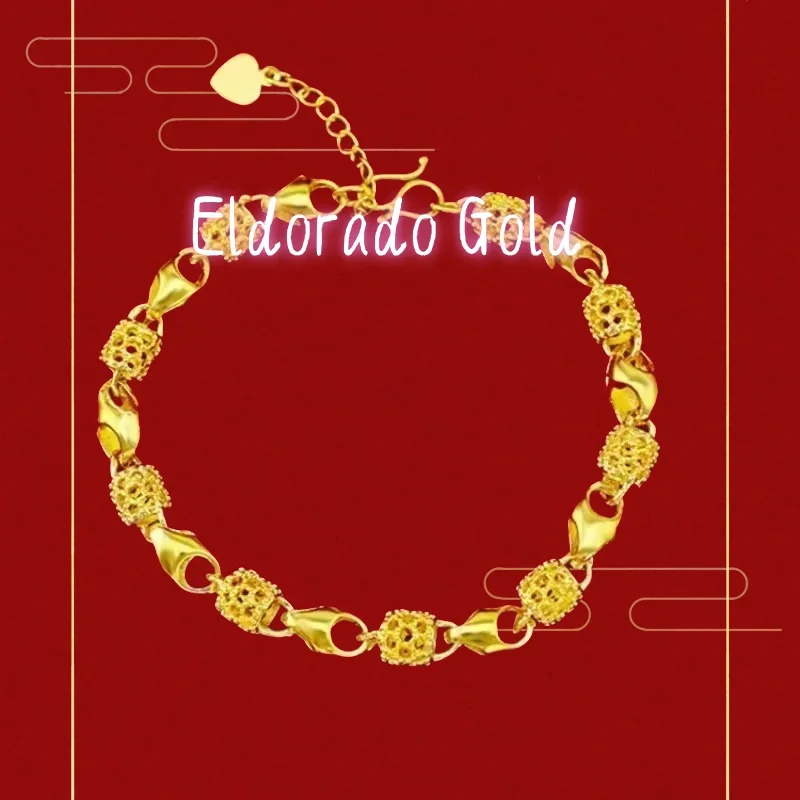 

Womens fashion real gold AU999 bracelet pure chain simple classic holiday gift 24k suitable for womenValentine's Day gifts for