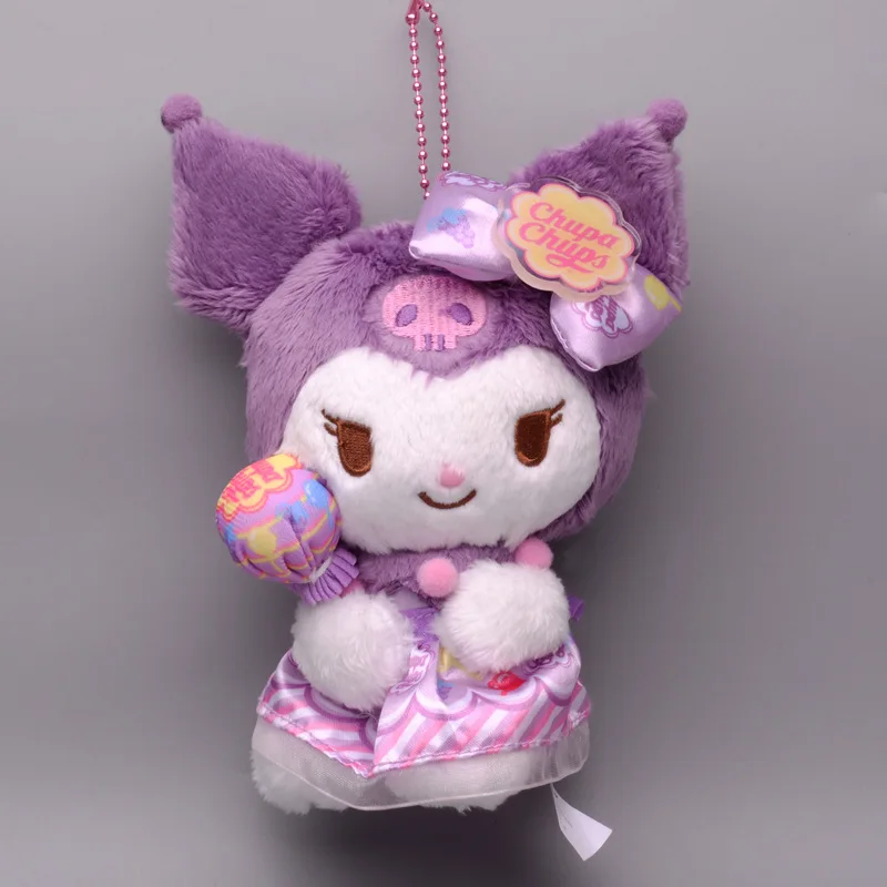 Sanrio Lollipop Kuromi Lovely Plush Pendant Cute Cartoon Stuffed Keyrings Girls Bag Bakcpack Cars Plush Keychains