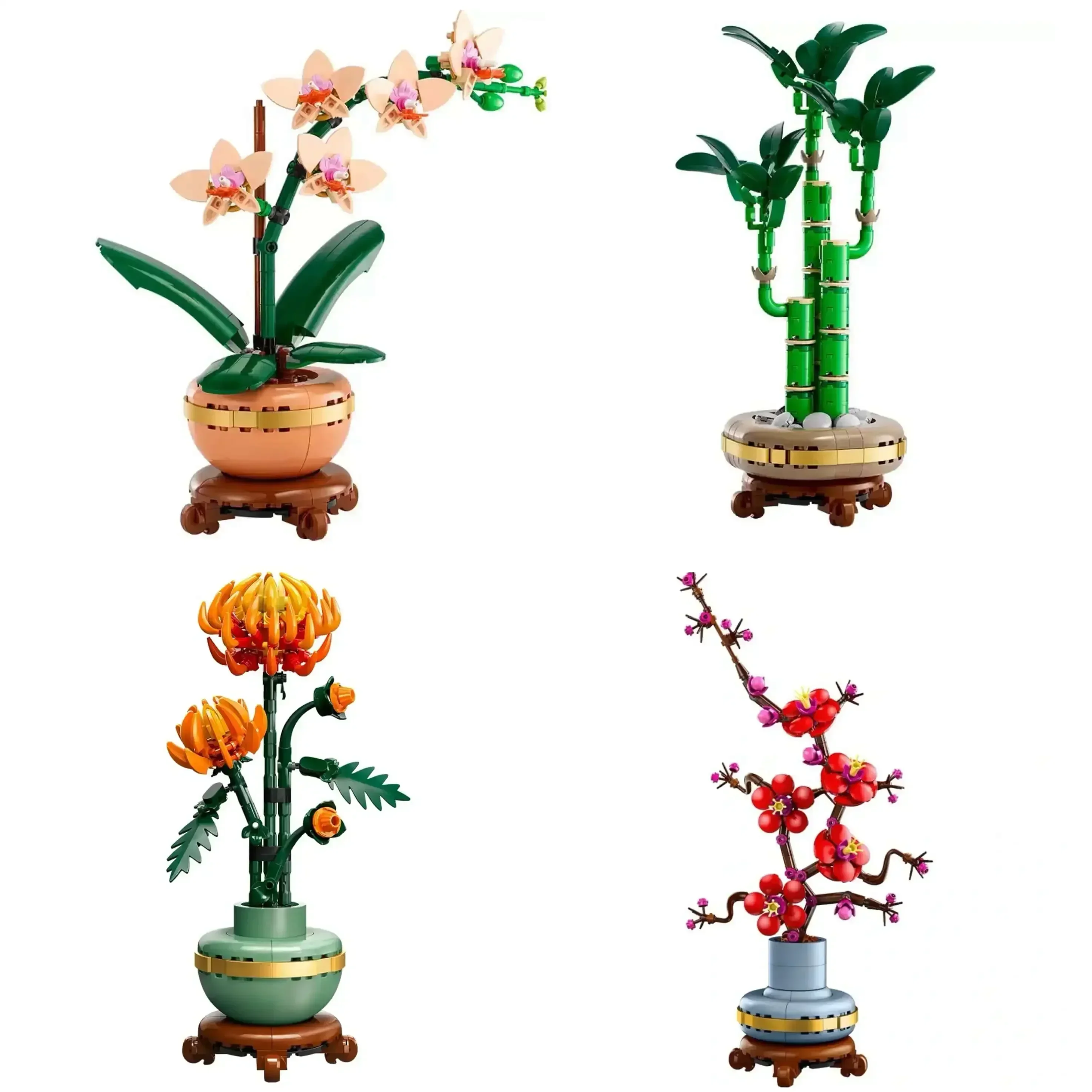 Conjuntos de blocos de construção de coleção botânica 10368 10369 10344 10343 compatíveis com partículas Legoed adequadas para presentes de Natal