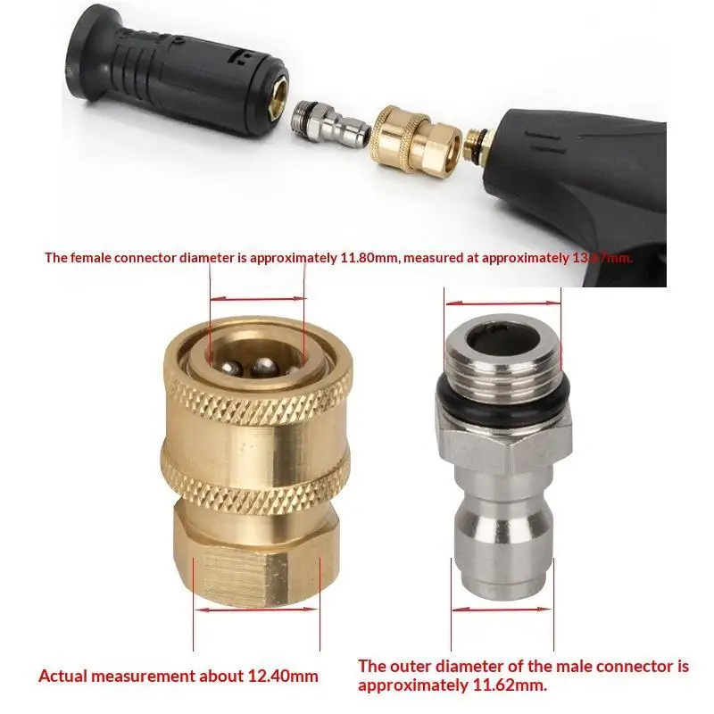 M14 X 1.5 Male Female Quick Connector Set Leak Proof Rust Resistant For Pressure Washer Garden Irrigation