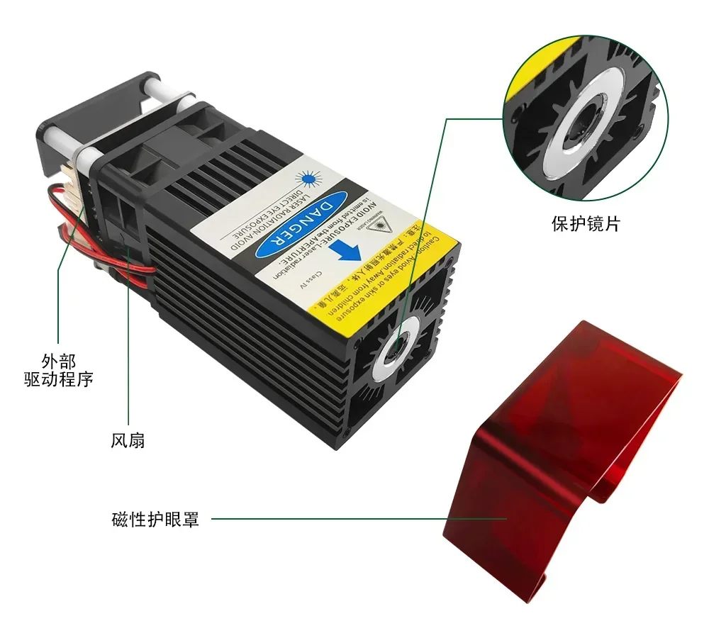 2025 Hot Sale 450nm 5W Blue Laser Cutting Module 23mm Fixed Focal Length for CNC Laser Head
