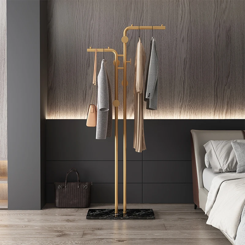 Coat rack floor simple indoor drying balcony bedroom hanging clothes household simple single pole