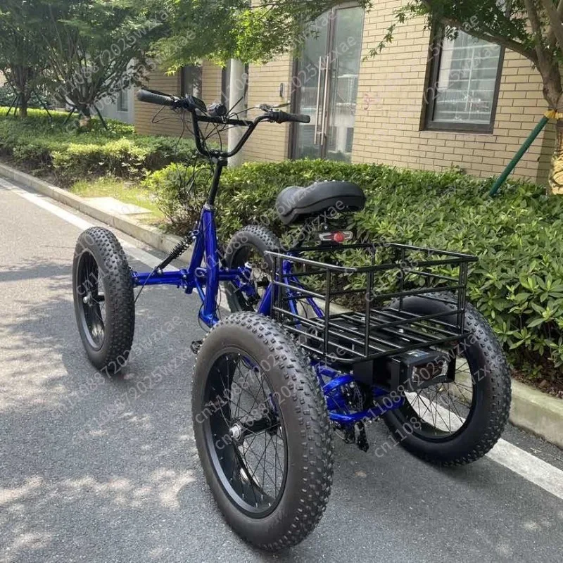 20inch cargo bike fat tire 4 wheel bicycle pedal four wheeler can be used as cargo for city travel with storage basket bicicleta