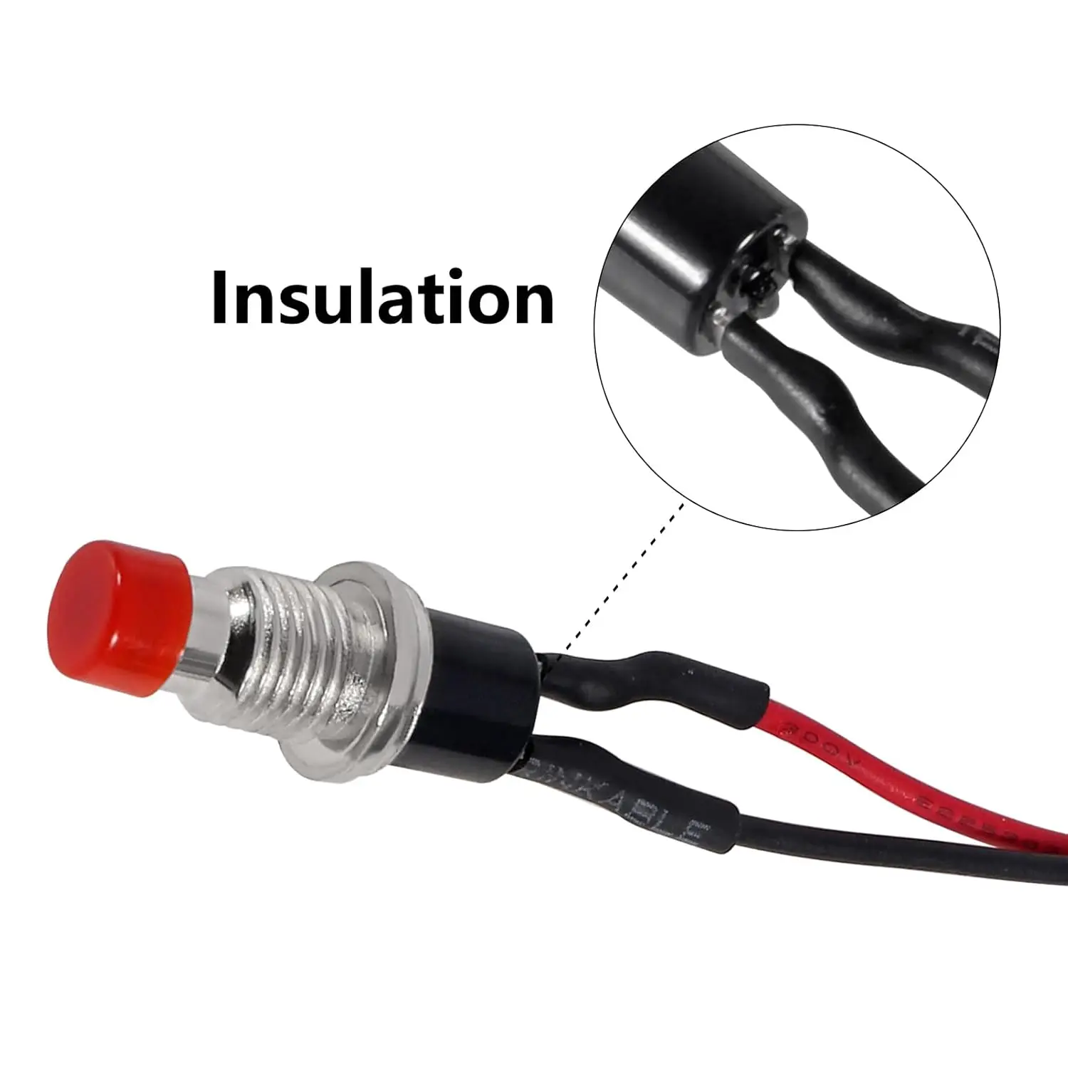 6Pcs 7mm Momentary Mini Push Button Switch SPST NO Normally Open 2 Pin Round Button Contact Switch 1A 250V AC for Model Railway