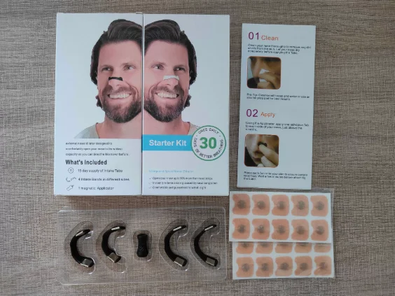 

Skin Safe Magnetic Nose Strips,Sport Nasal Dilator,Intake Breathing Nasal Strip Starter Kit Boost Oxygen Snore Reducing Aids