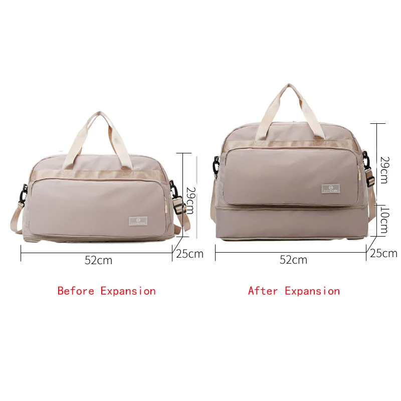 AOTTLA Extended Ladies Travel Bag Waterproof Shoulder Crossbody Bag For Women Handbag Dry And Wet Separation Women's Sports Bag