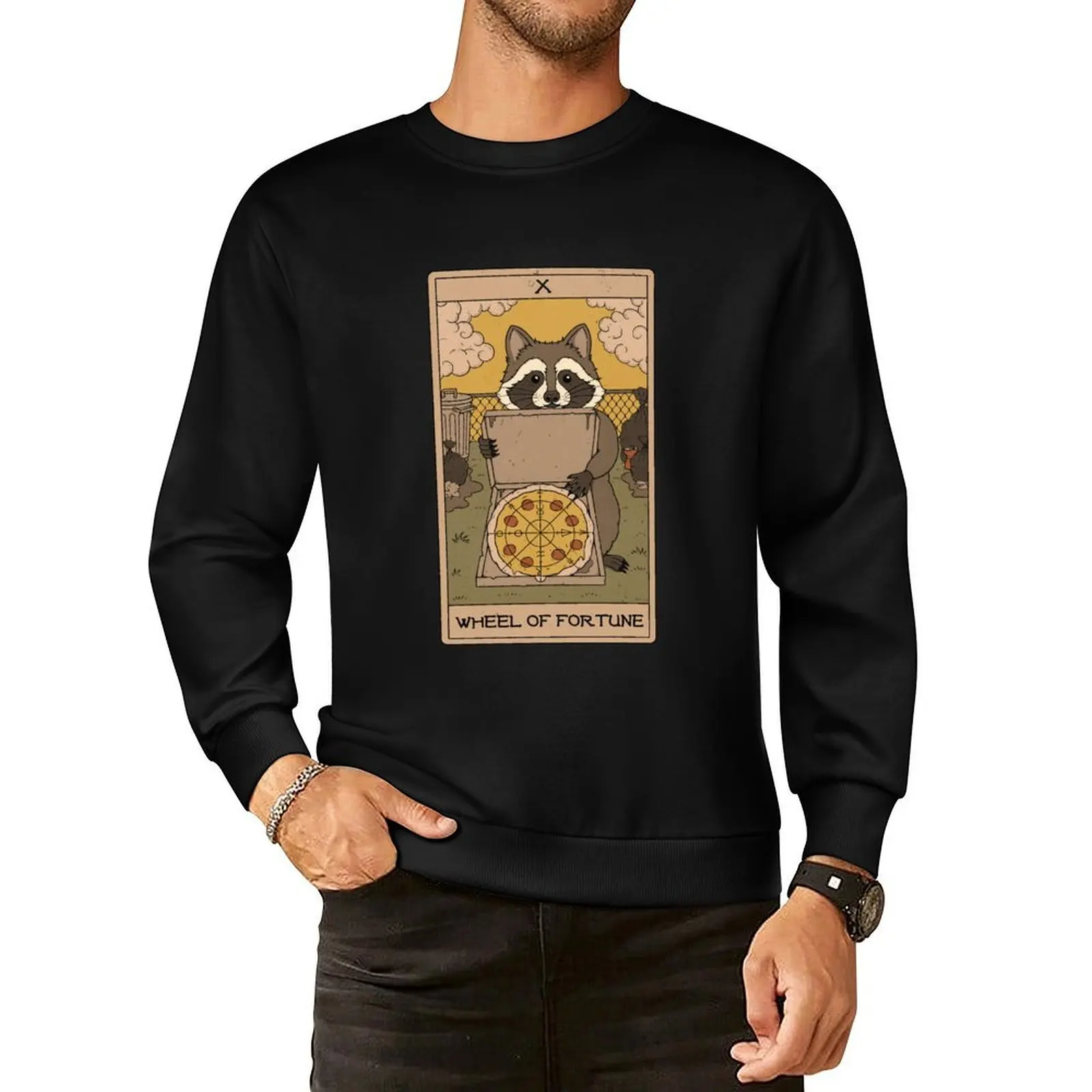 

Wheel of Fortune - Raccoons Tarot Pullover Hoodie hooded shirt korean autumn clothes mens designer clothes sweatshirts for men