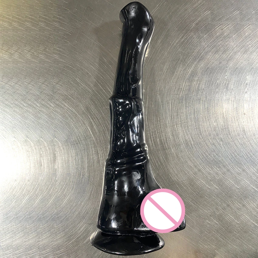 Rubber Animal Penis Black Horse Dildo Buttocks Masturbator Lesbian Butt Plug Realistic Monster Cock Adult Sex Accessories