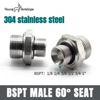 Juntas de tubo de aceite de acero inoxidable 304 1B-2WD, rosca cónica de pulgadas de acero al carbono, adaptador de conector de accesorios hidráulicos de rosca macho BSP