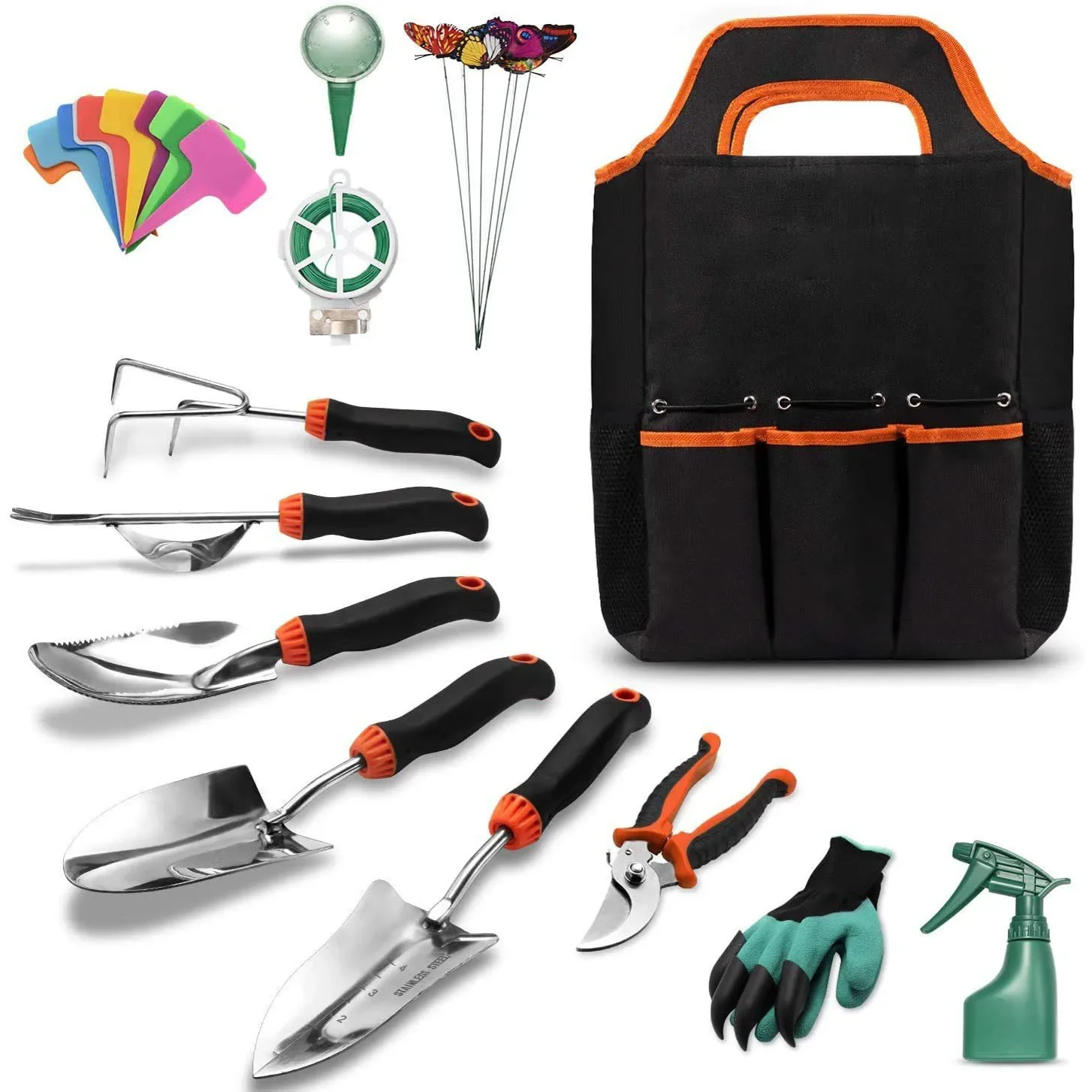 

Garden Tool Set Stainless Steel 9-Piece Gardening Tools Glov-Es Scissors Home Garden Tools Shovel Rake Spade Set