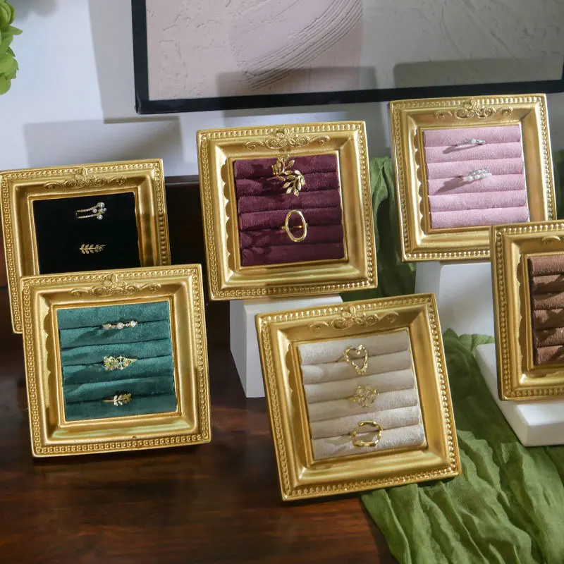 

Ретро реквизит для фотографий, стеллаж для демонстрации ювелирных изделий для кольца, органайзер для ушей, тарелка, ювелирный магазин, счетчик колец для хранения 10x10 см