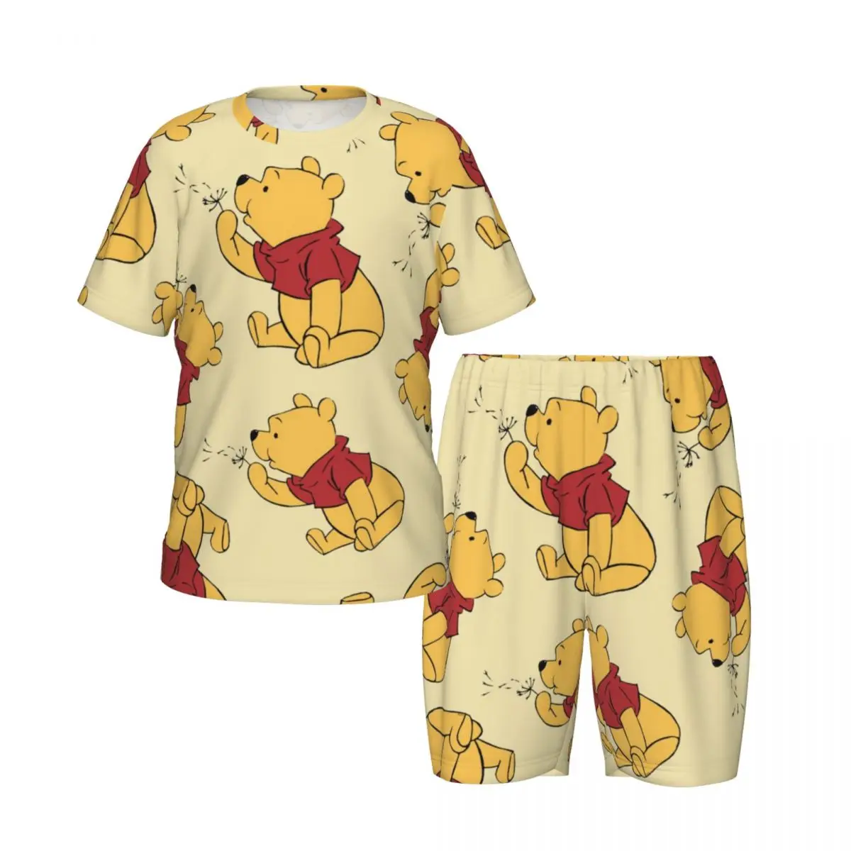 Conjunto de pijamas para niño y niña, Tops y pantalones cortos de oso Pooh, pijama de 2 piezas, ropa de dormir, ropa de descanso