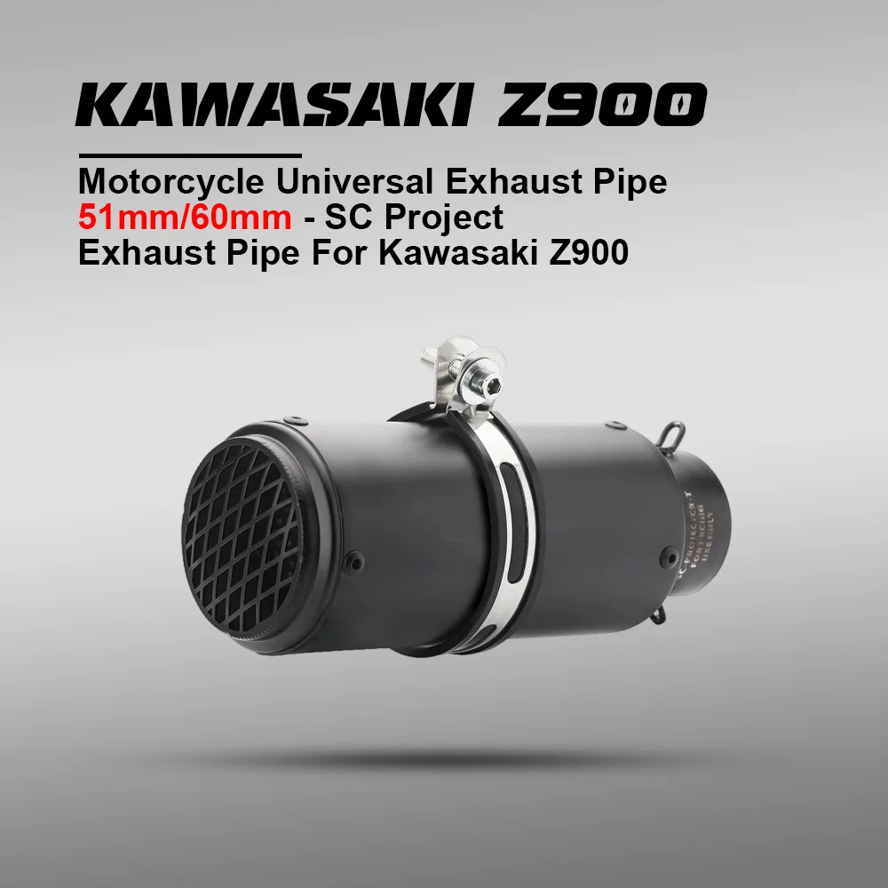 

51/60mm Motorcycle Exhaust & Exhaust Systems: Gridded SC Inox Muffler w/ DB Killer for Z900 R3 R25 MT07 MT09 R1 Z400 Z650