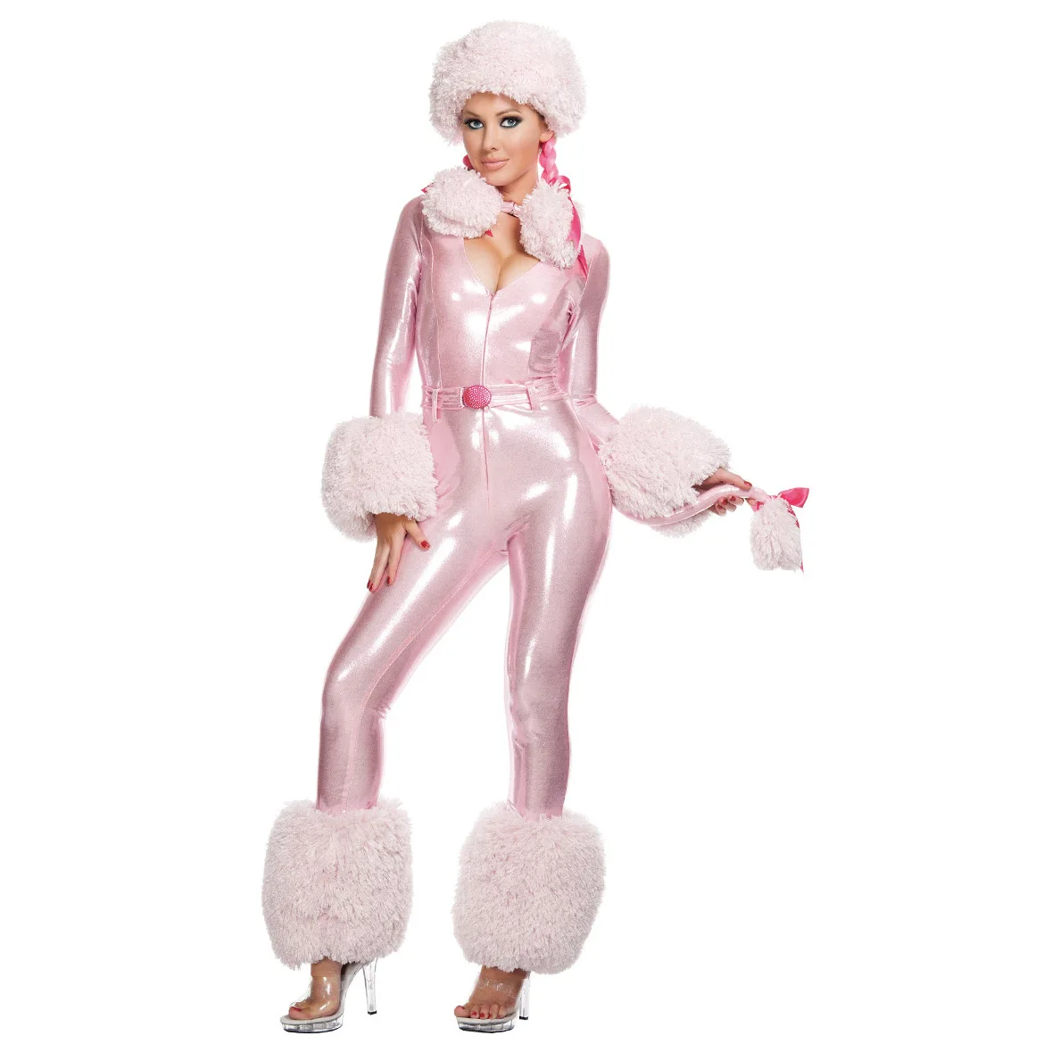 

Adult Pink Cosplay Performance Costume Women's Animal ape Tight Clothes Stage Performance Outfit Fem 8-25 Years Old