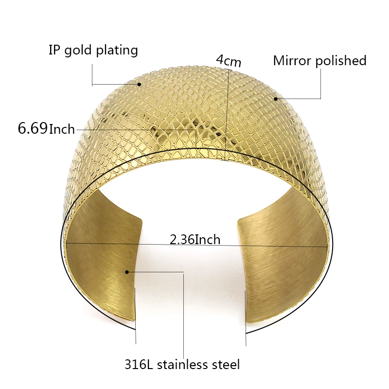 2023Boho Wide Line Cuff Open Bracelet Punk Cool Psycho Shiny Ring Bracelet Ladies Adjustable Wrist Accessories Girls Jewelry