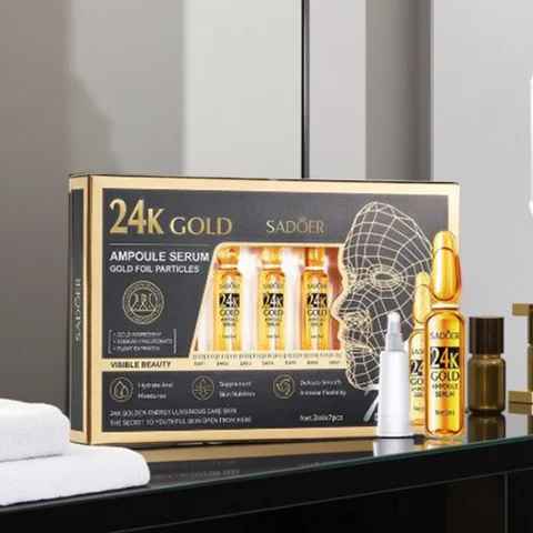 Kore 24 K Altın Hyaluronik Asit Serum Protein Konu Kaldırma Dolgu Emilebilir Kollajen Protein Konu C Vitamini Yüz Özü