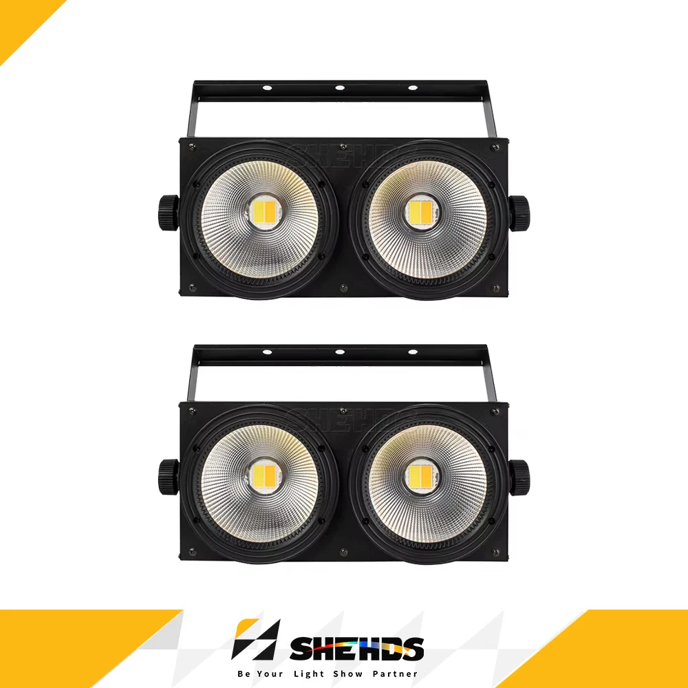 SHEHDS 2/4pcs 2x100w COB Audience Light 200W Cool and Warm White Flash Strobe Stage Lights DMX512 Pour DJ Disco Mariage Fête Garantie 2 ans