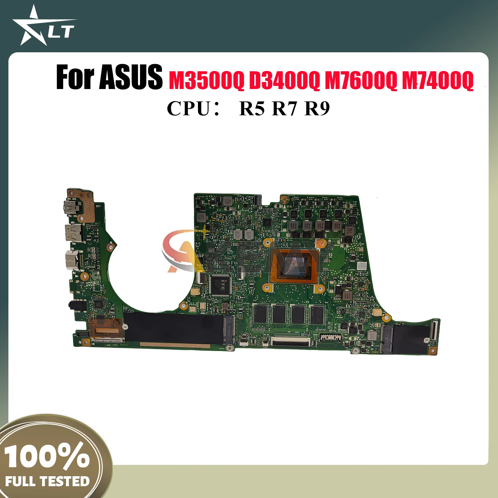 

M3400QA Laptop Motherboard For ASUS VivoBook M3401Q D3400Q M3500Q M3400Q M7400Q M3400QC M7600Q M3400QE Mainboard W/ R5 R7 R9 CPU