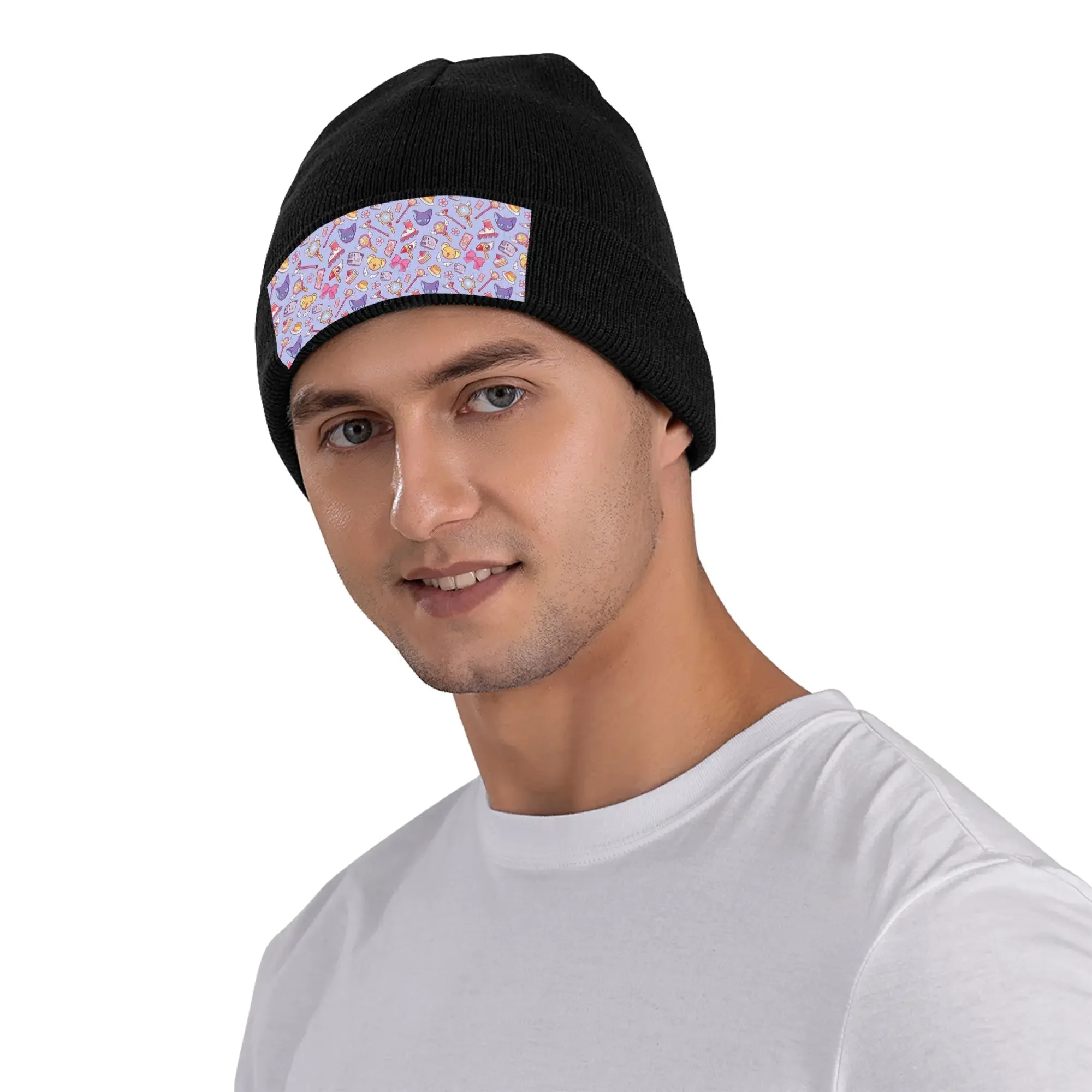 ساكورا بطاقة الآسر - البنفسجي الدافئة محبوك قبعة الشتاء متماسكة بونيه قبعة Skullies Beanies الهيب هوب قبعات للجنسين