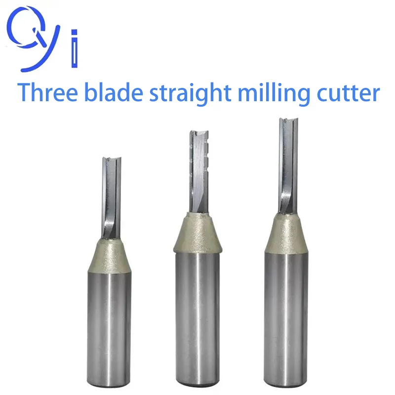 

1/2 ручка 3-канальный прямой фрезерный станок TCT режущая головка из вольфрамовой стали деревообрабатывающий фрезерный станок с ЧПУ для обрезки канавок