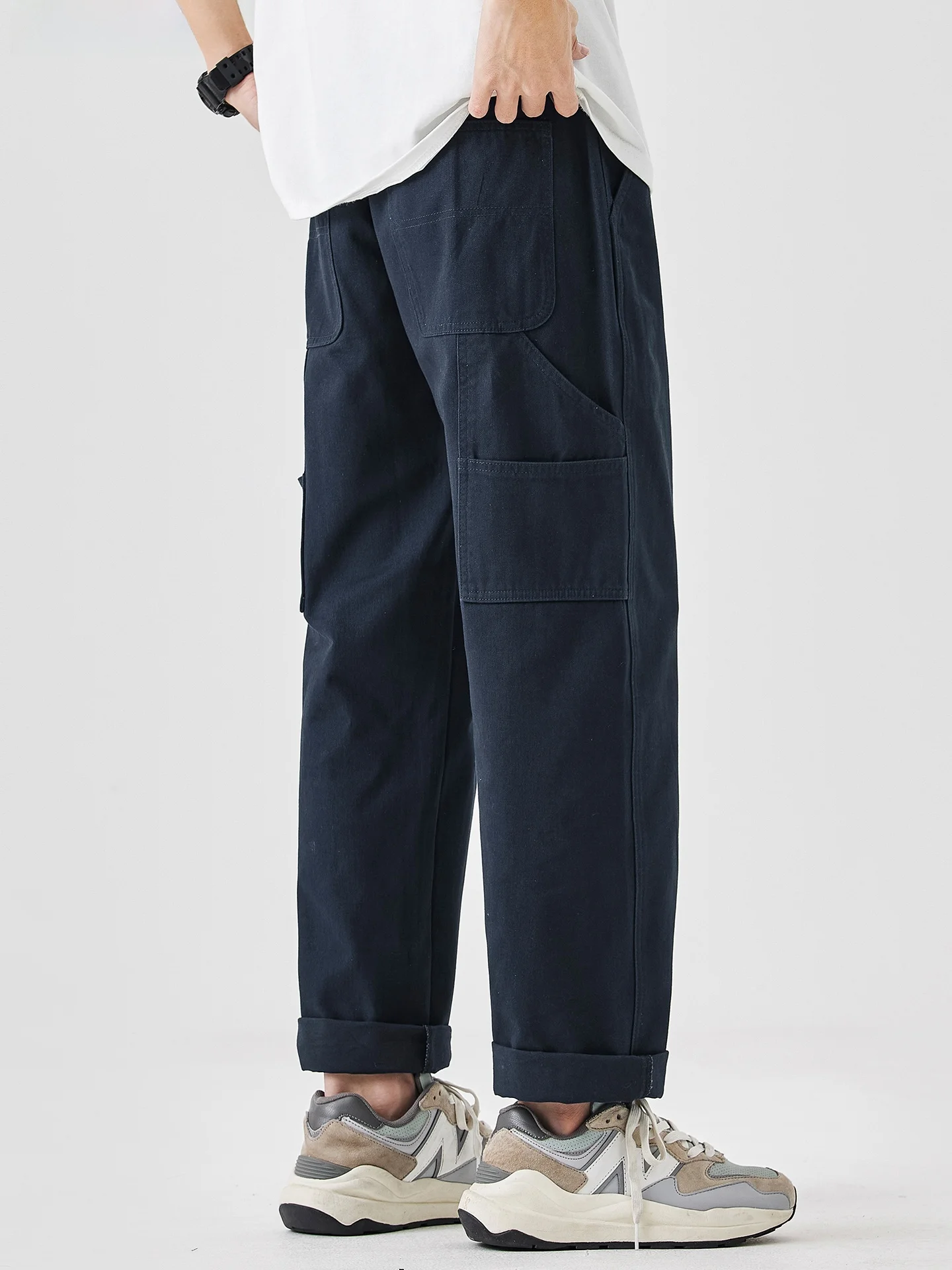 

American Sle Pure Cotton Work Pants Men's Summer 2025 New Loose Straight Leg Casual Wide Leg Long Trousers