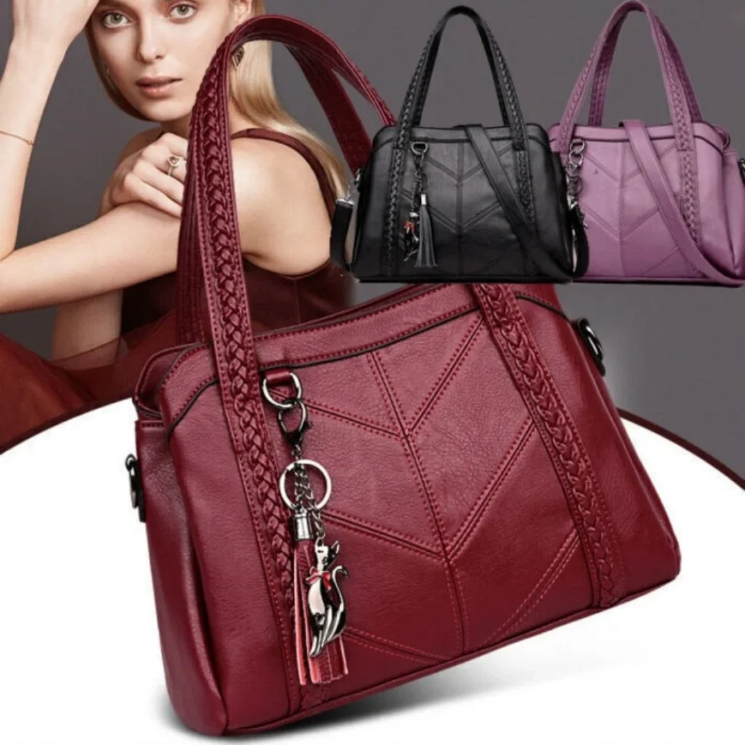 

Soft Leather Bag Functional Women Handbag Ladies Purse Elegant Crossbody Bag For Office Travel Everyday Use