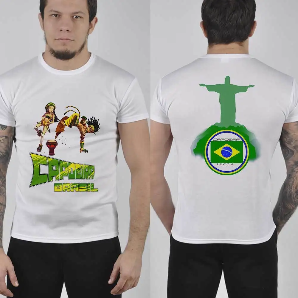 

Футболка с забавным мультяшным рисунком в бразильском стиле Летняя хлопковая футболка с коротким рукавом и круглым вырезом, унисекс, Новинка