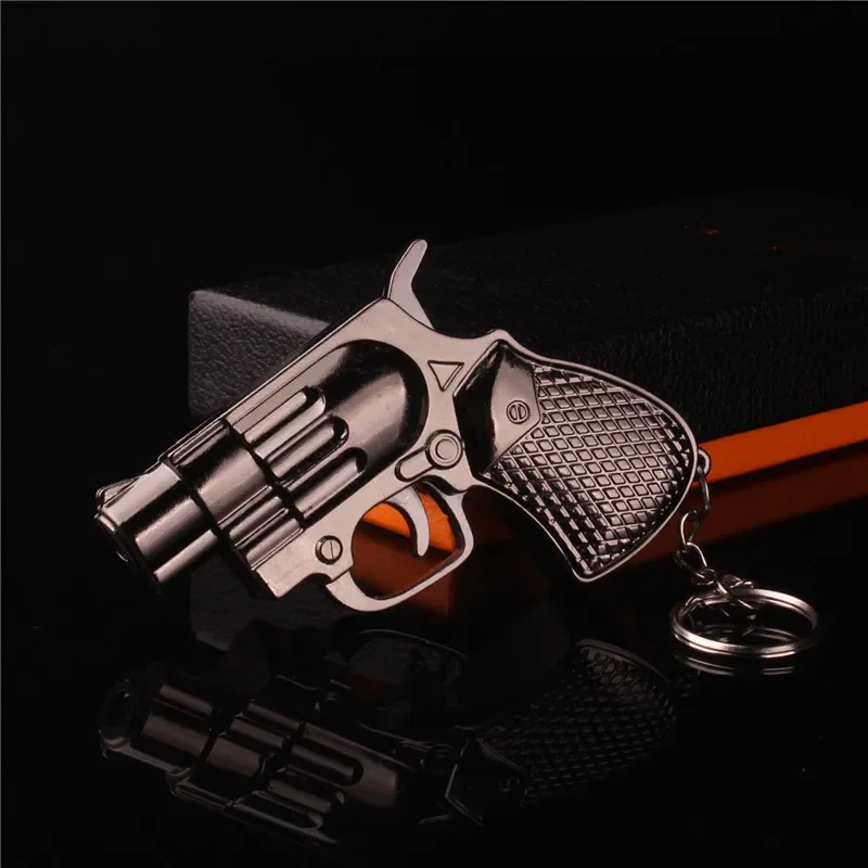 Mini Gun Shaped Dual Flame Lighter Metal Refillable Butane Gas Open Flame Lighter Smoking Accessories Tool Men\'S Gift