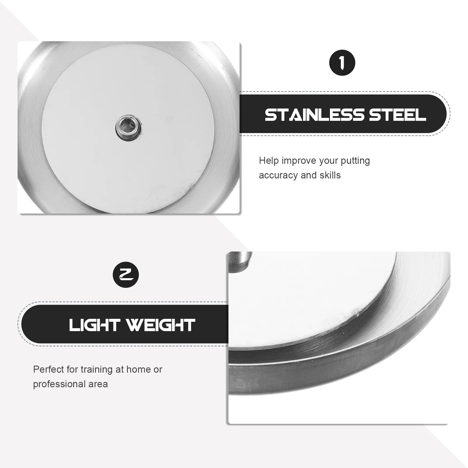 

1Set Stainless Steel Golf Hole Cup Thickened Putting Cup Golf Flags Practice Training Accessories Backyard Putting Green