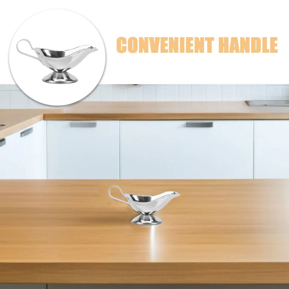 3 قطعة مجموعة خادم المرق من الفولاذ المقاوم للصدأ أباريق صلصة أنيقة مدفق متين لخزائن سلطة شراب الفلفل الأسود