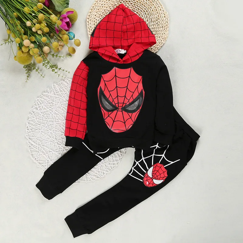 Cartoon Superhero Children Costume Baby Boy Clothing Set Spring Coat Kid Pant 2pcs Clothes Suit Girl Hoodies Sweatshirt Trousers