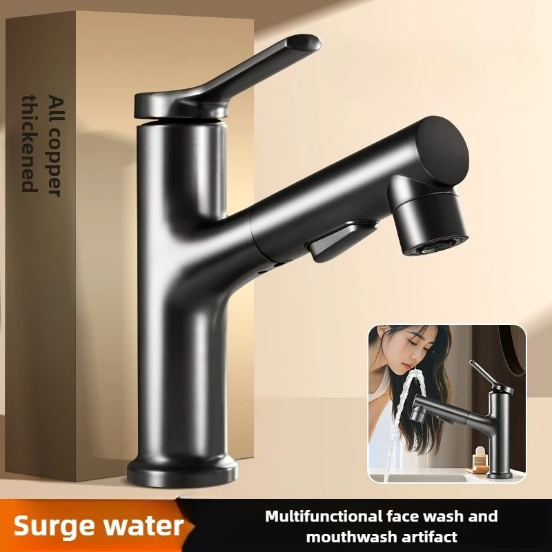 

Bathroom Pull-out Faucet Sink Faucet Basin Hot and Cold Water Mixer Water Tap Single Hole For Bathroom Sinks Faucet Taps