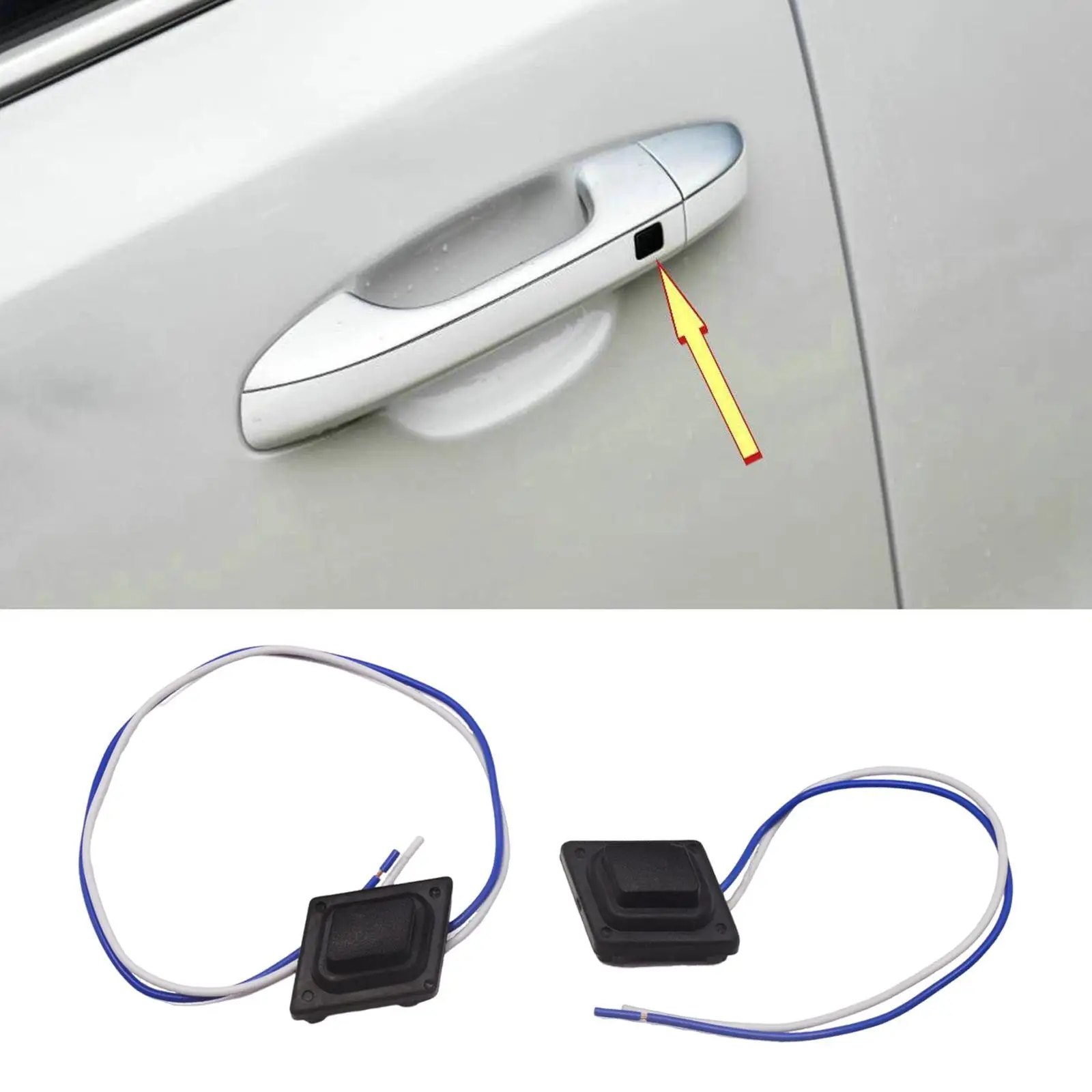 

2 шт. 82651D9710 Кнопочный переключатель дверной ручки Простота установки Черный Замена Высокий