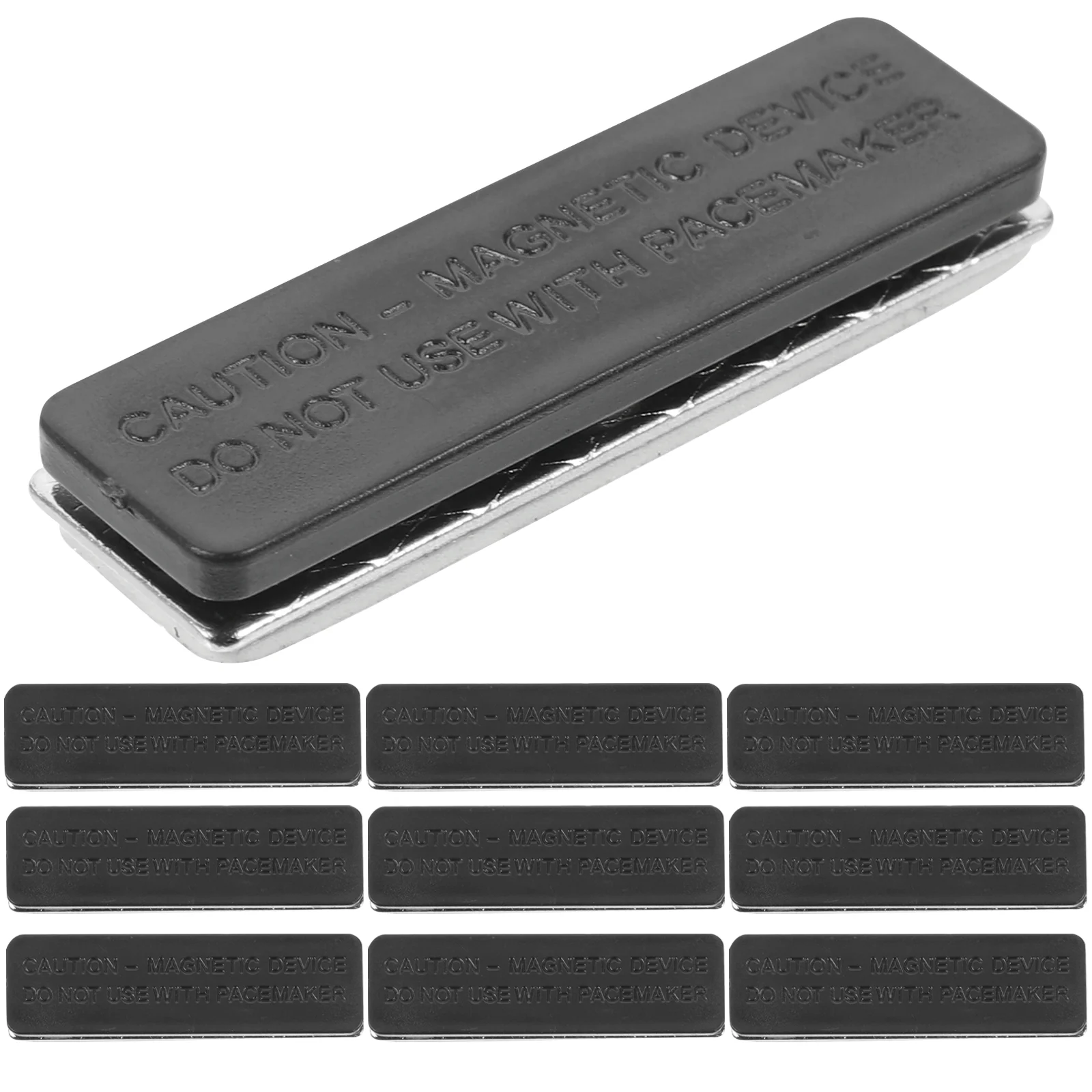 10 Pcs 45x13mm Badge Self Adhesive Magnetic Name Tag Clips Holders for Uniforms Events Business Cards