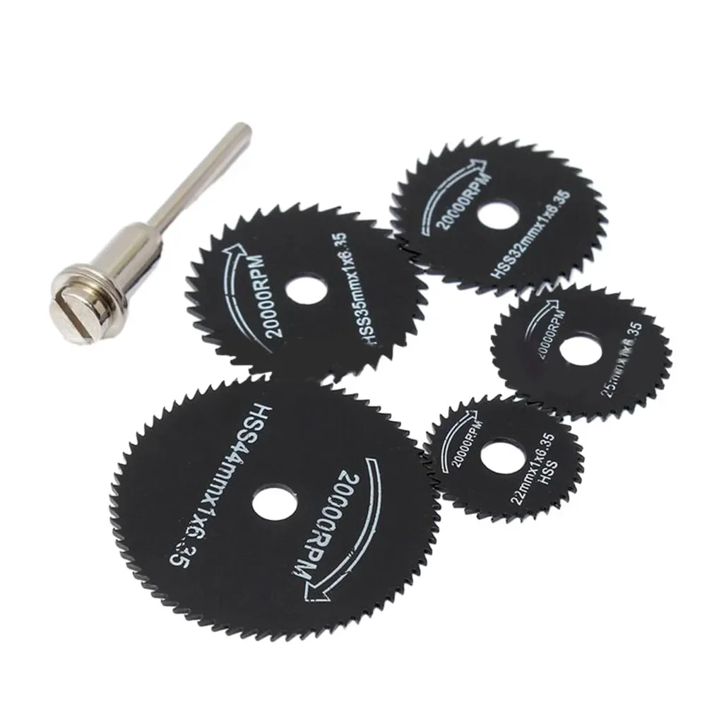 HSS Circular Saw Blade Set for Rotary Tools and Electric For Drills Precision Cutting in Aluminum Brass Wood Plastic (6pcs)