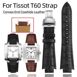 24x14mm Convex End Cowhide Leather Watchband 1853 For Tissot T60 Strap Belt L875/975K Series Watch Strap Accessories