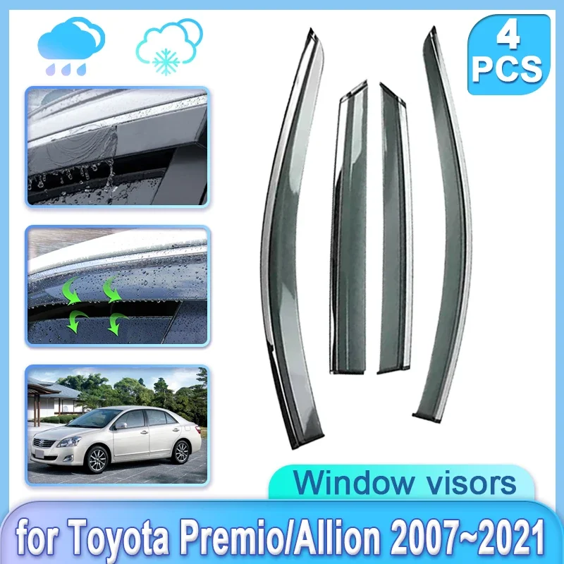 Car Window Door Visor For Toyota Premio Allion T260 2007~2021 2018 2019 Moulding Trim Guard Shades Door Visor Car Accessories